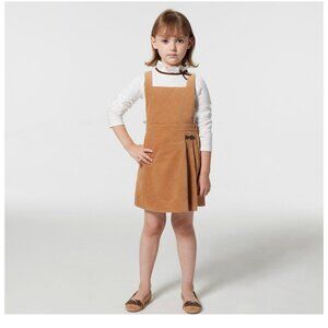 Janie and Jack  Girls Pleated Jumper Dress 4T Beach Tan